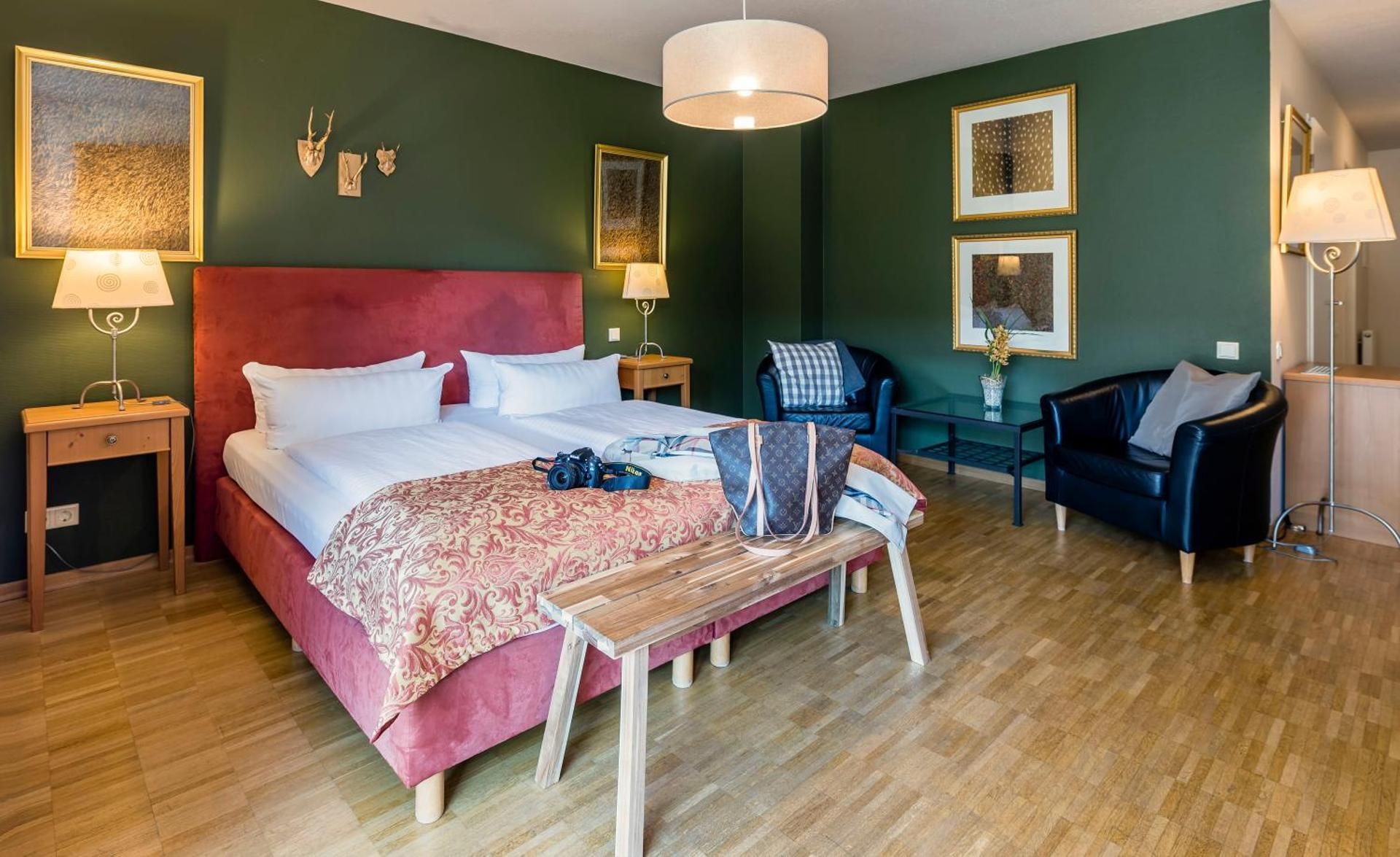Large double room with garden view and separate children's room