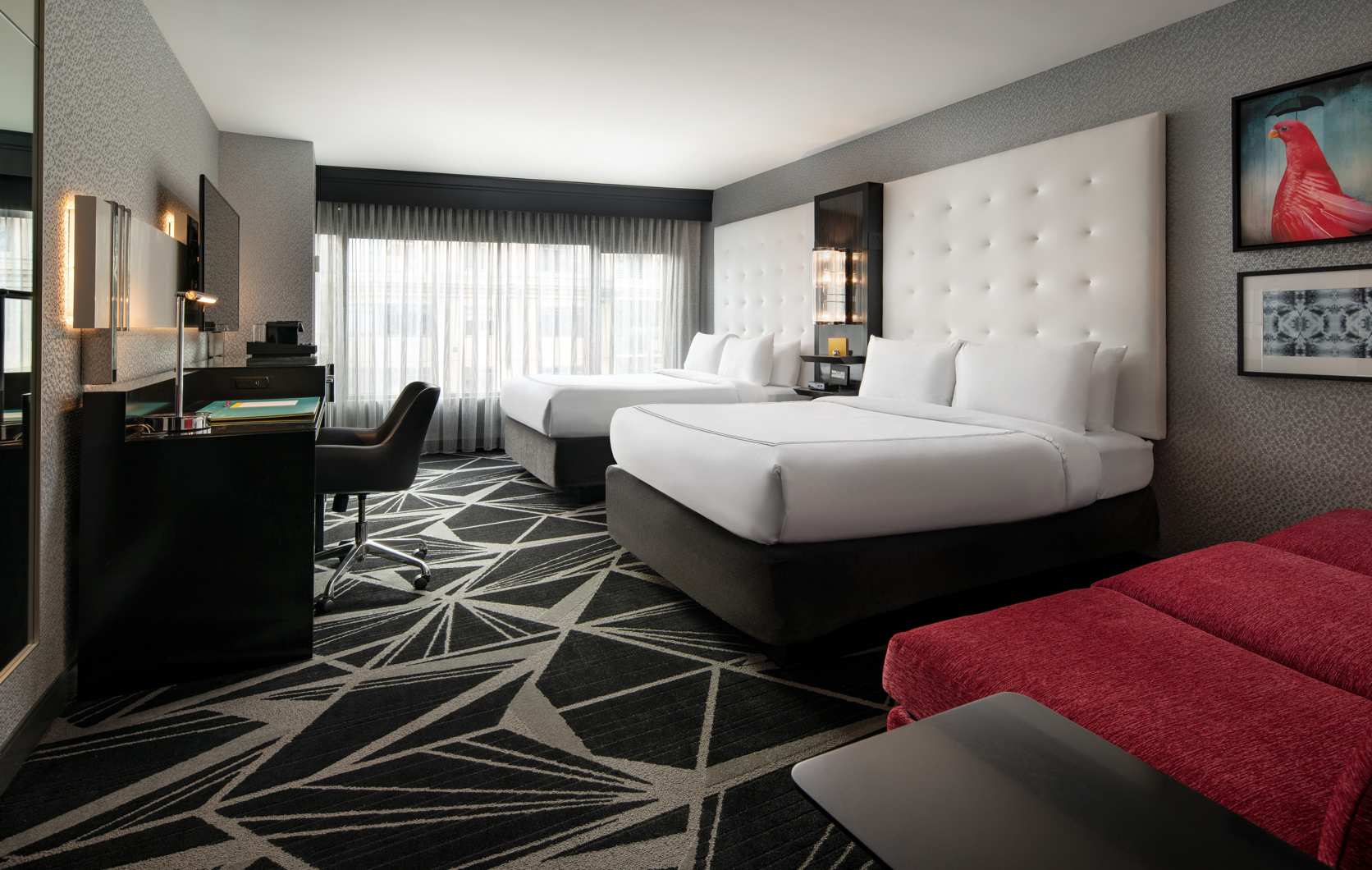 Skyline View 2 Queen, Guest room, 2 Queen, City view, High floor