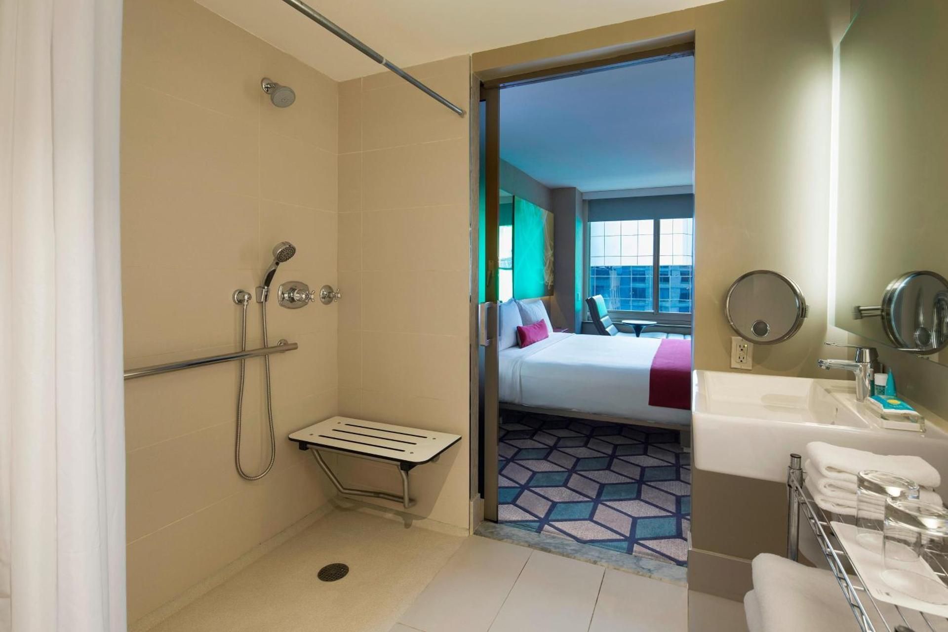 Wonderful King Room with Roll-in Shower - Mobility and Hearing Accessible