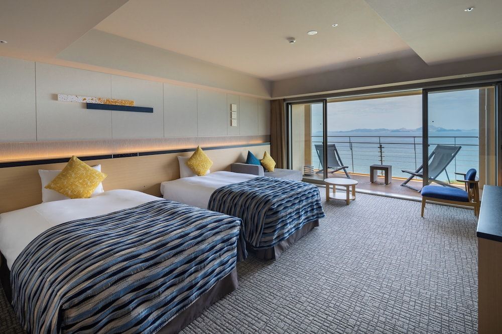 Premium Twin Room with Semi-Open Air Bath and deck, Non Smoking, Ocean View