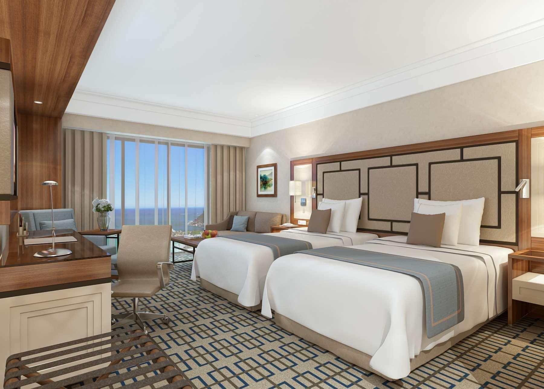 2 Twin Beds, City View
