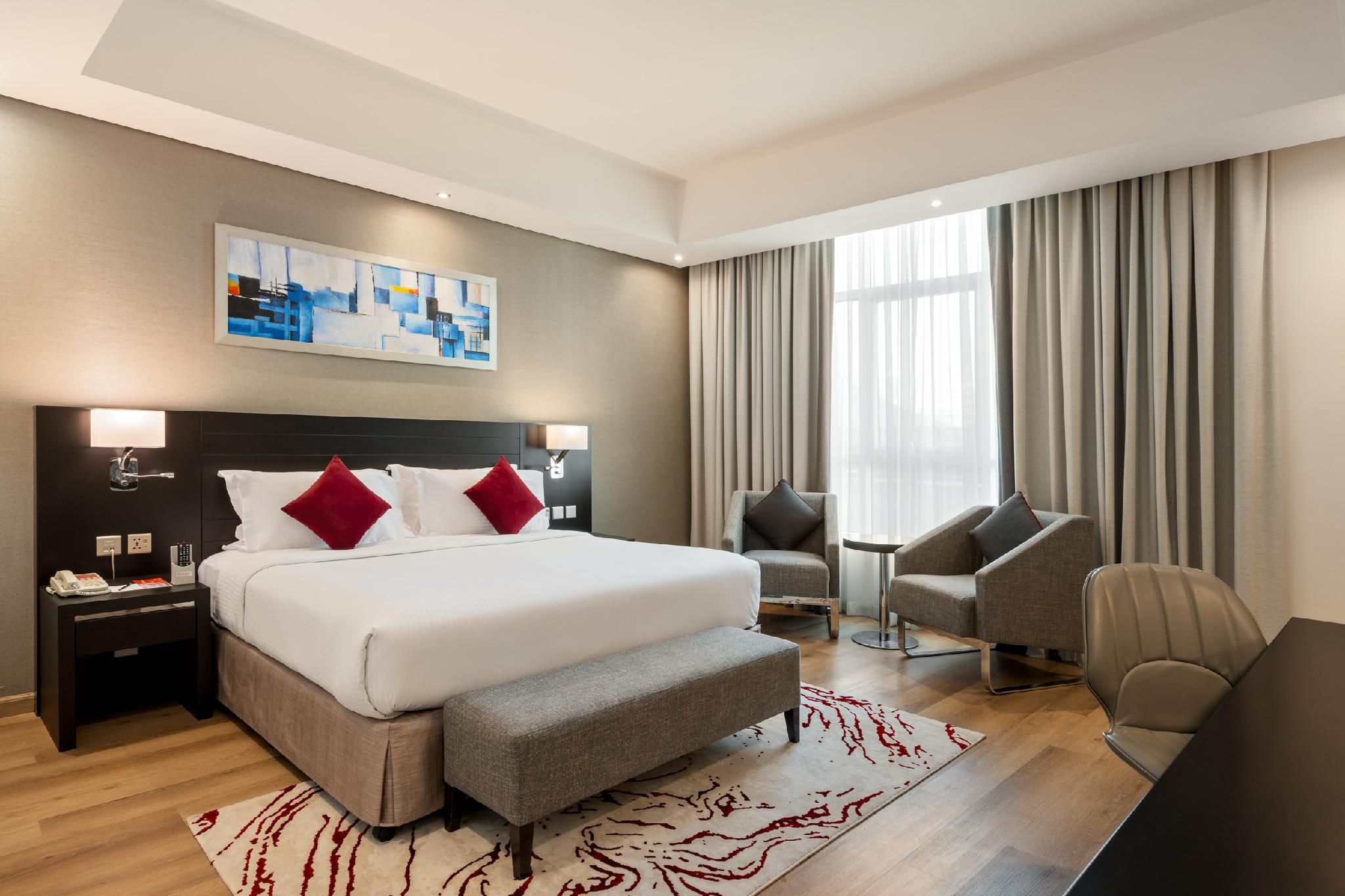 Ramada by Wyndham Dubai Barsha Heights 1 King Bed, Mobility Accessible Room, Walk-In Shower, Smoking 2