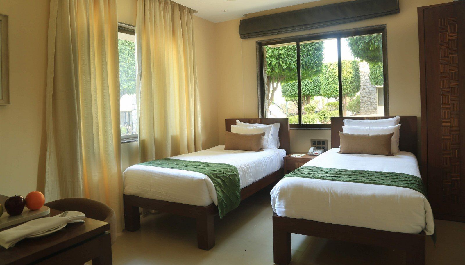 Garden View Twin Bed Room With Complimentary Activities