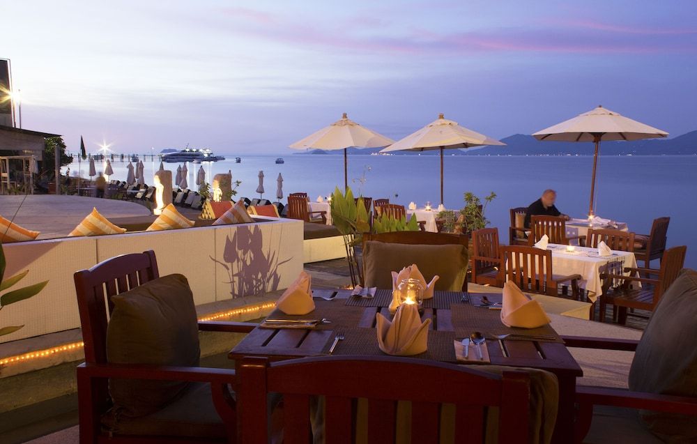 Outdoor banquet area