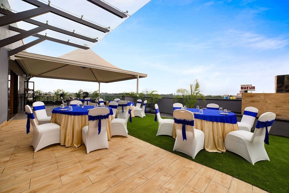 Outdoor banquet area