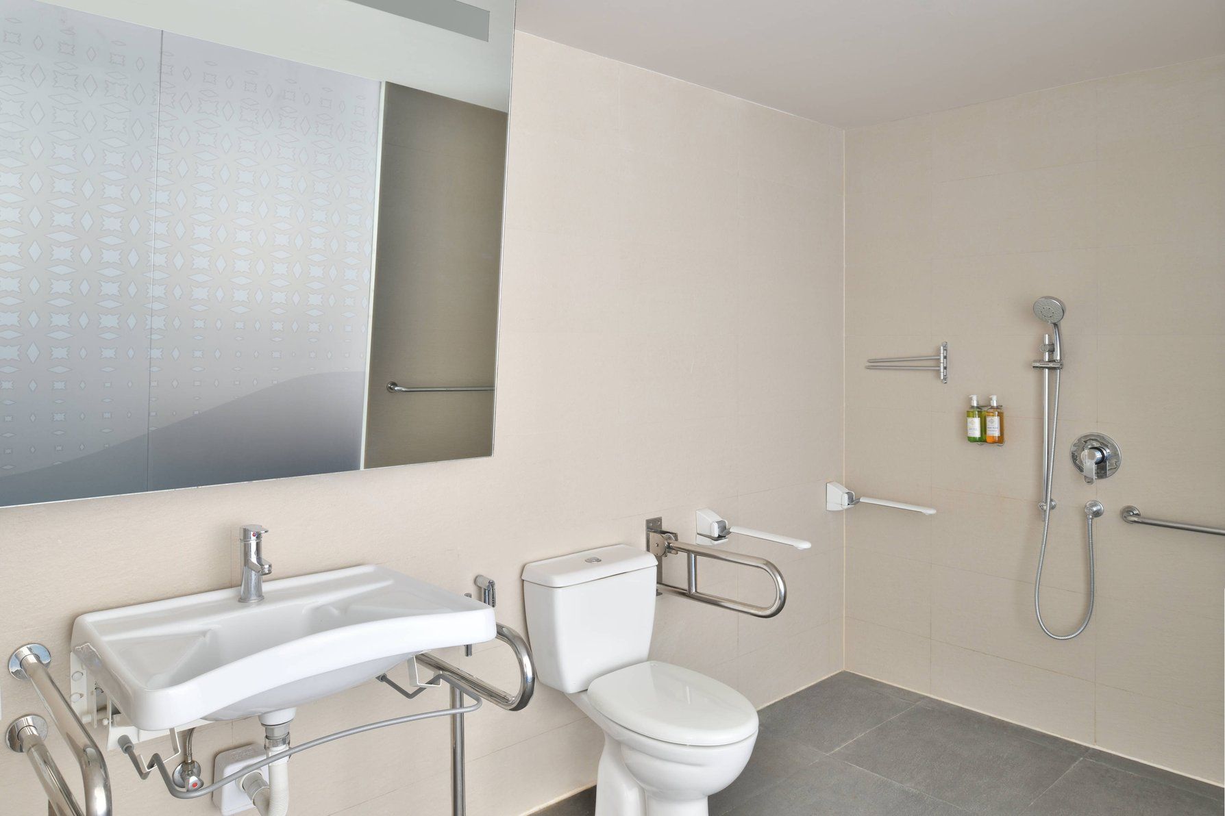 Accessible Guest Bathroom – Roll-In Shower