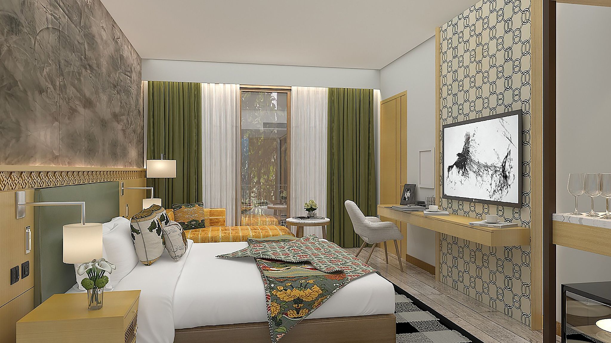 Club Room, 1 King Bed, Balcony