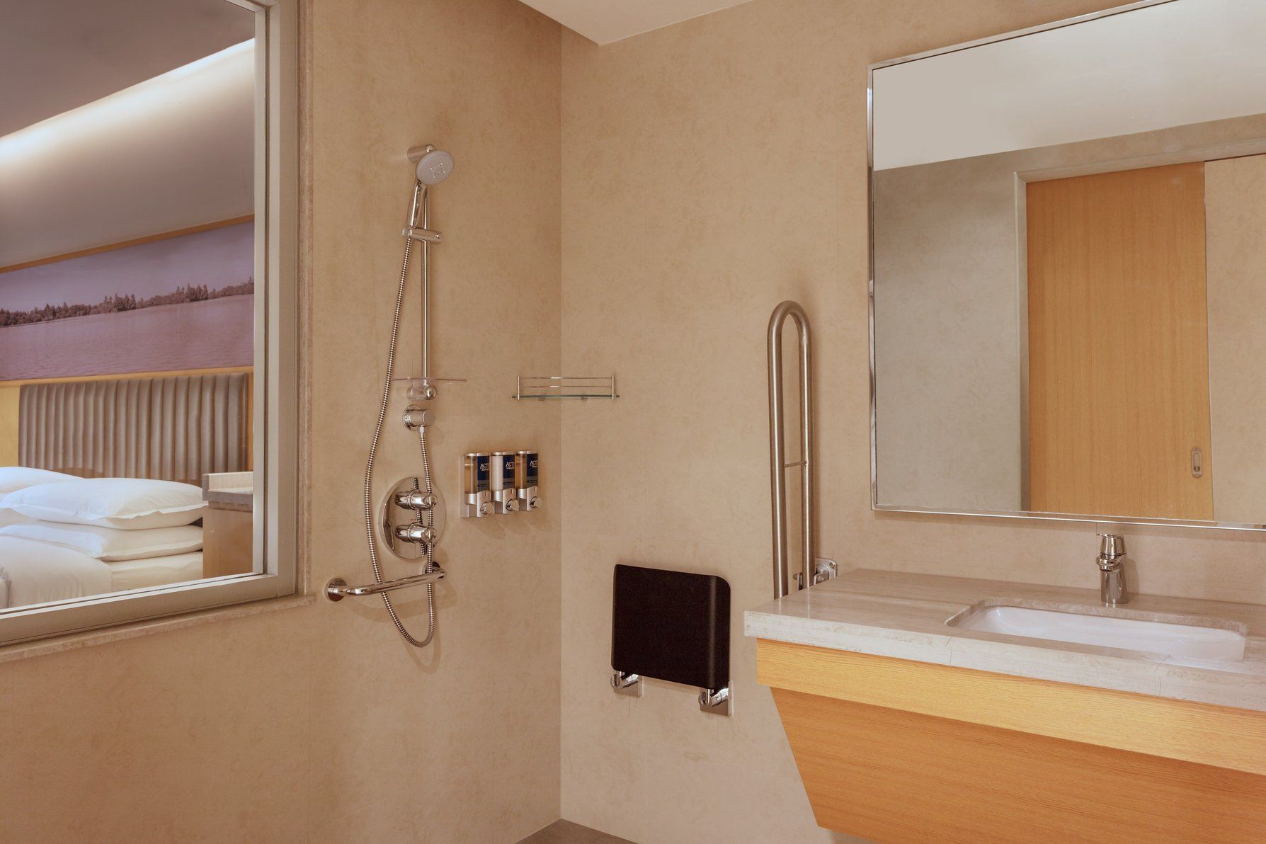 Accessible Guest Bathroom - Roll-In Shower