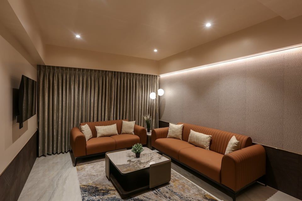 Couch with Tv and side table