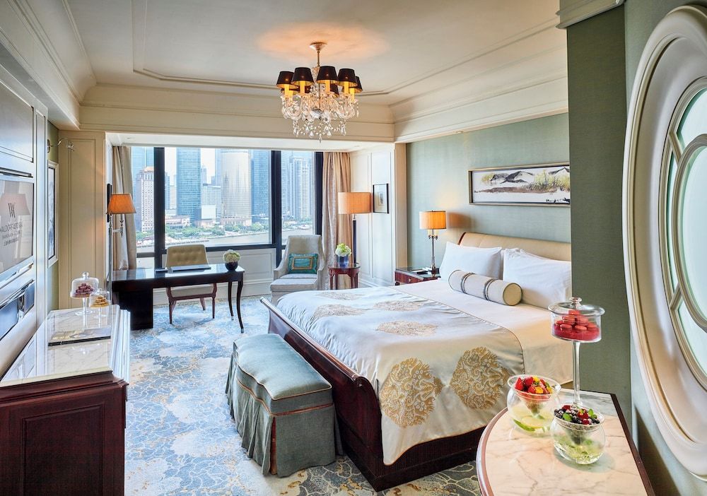 Waldorf Astoria Shanghai on the Bund Deluxe River View Room King Bed 3