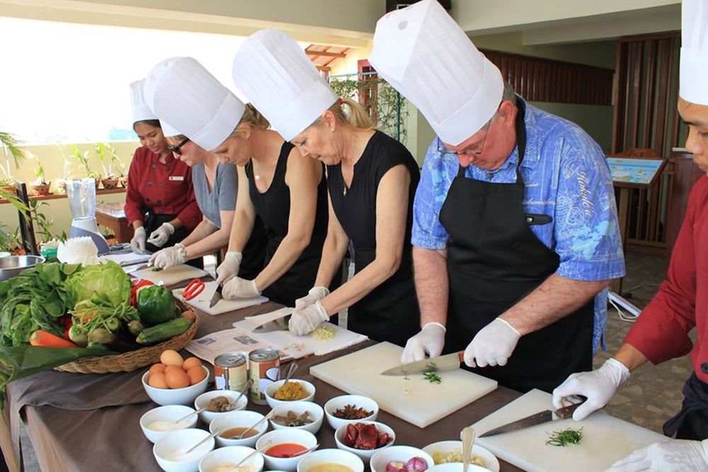 Outdoor banquet area