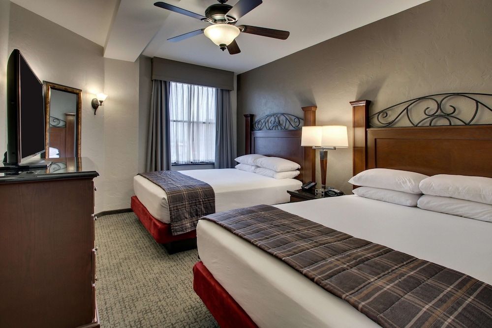 Suite, 2 Queen Beds, Accessible, Refrigerator & Microwave (2 Rooms, Roll in Shower)