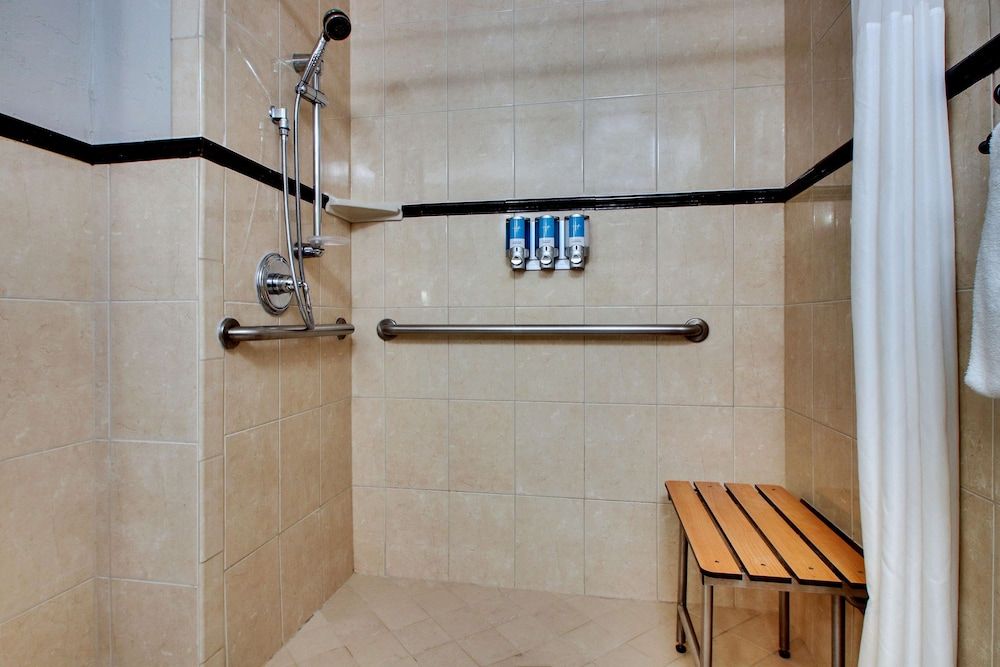 Suite, 2 Queen Beds, Accessible, Refrigerator & Microwave (2 Rooms, Roll in Shower)