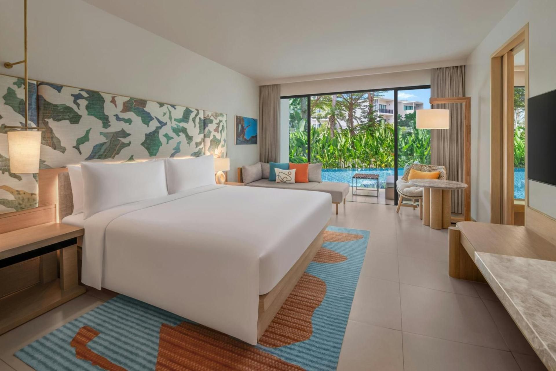 Two-Bedroom Suite with One King Bed and Two Double Beds