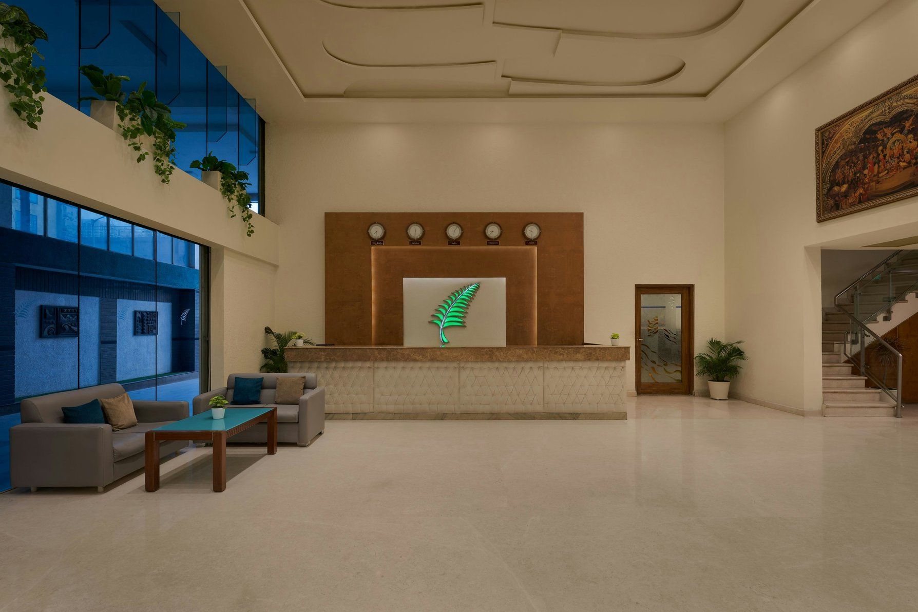 Lobby - Reception Desk - Sofas - Table