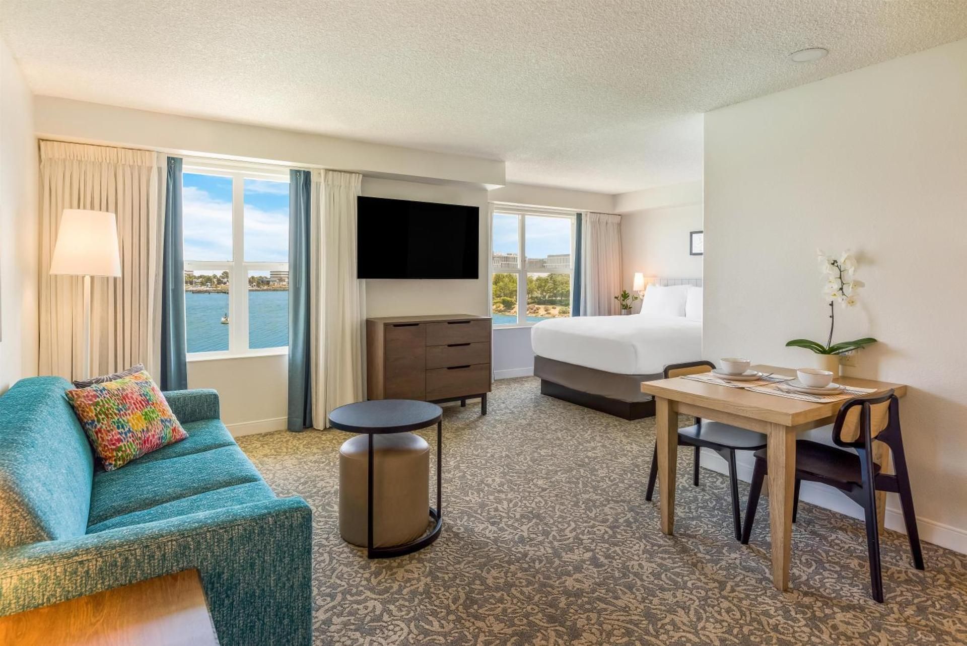 Sonesta ES Suites Anaheim Resort Area Mobility Accessible Studio Suite Queen Roll-In Shower