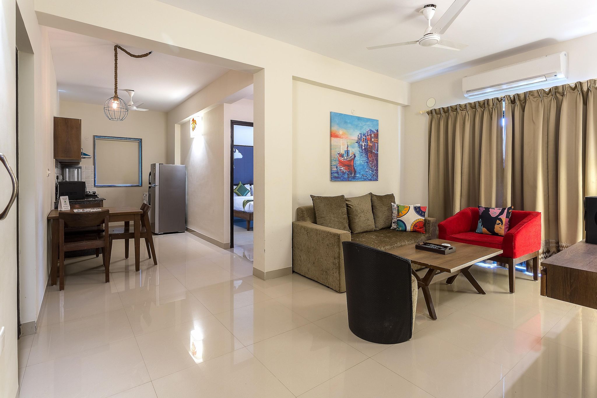 Treebo Aquamarine Arpora with POOL Deluxe Room With Balcony 26