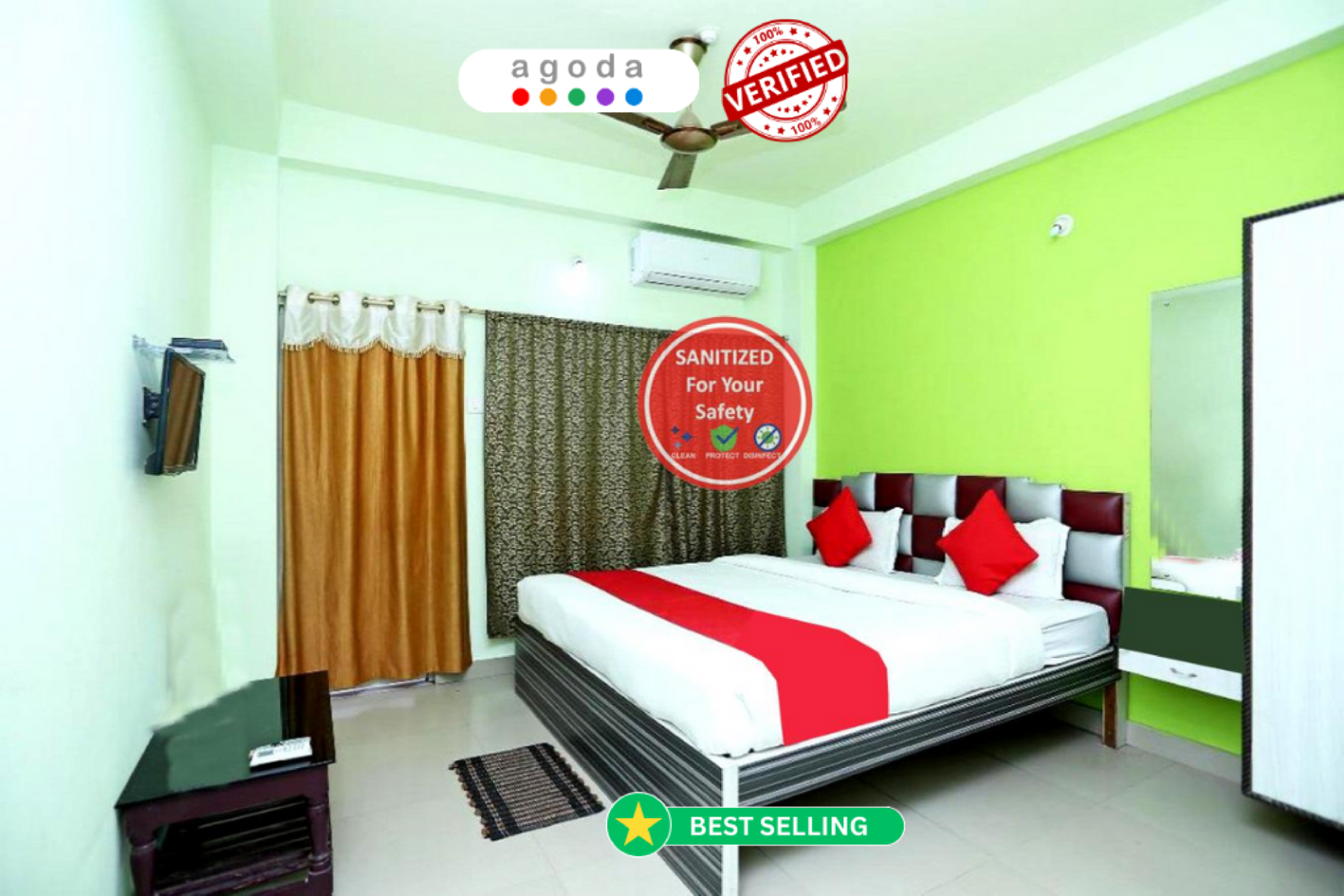 Classic Double Room, Multiple Beds, City View