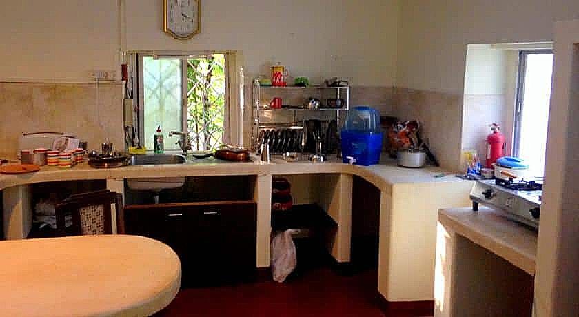the kitchen