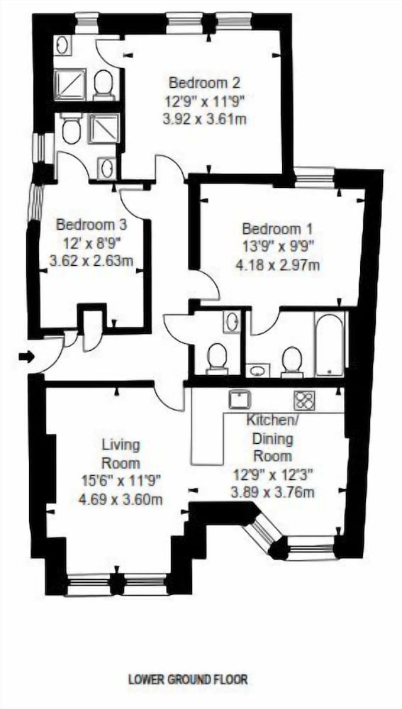 undefined Luxury Three Bedroom - Flat 132 Lower Ground Floor 10