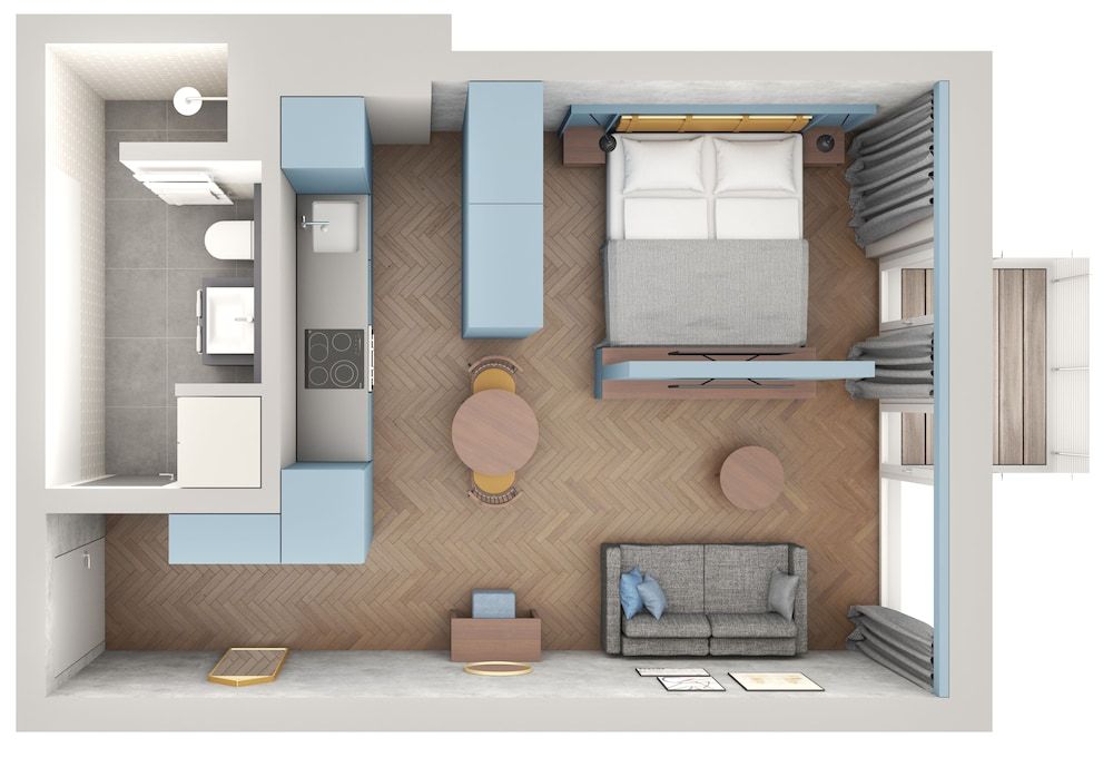 Downtown Apartments Berlin Mitte Wedding Studio Cool Denim, 35 sqm 12