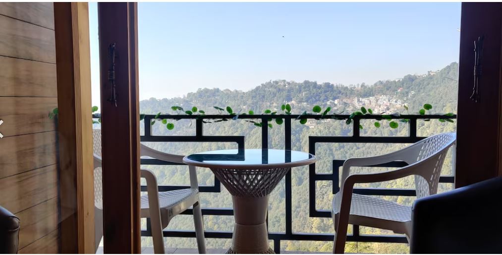 Classic Double bedroom elegant wooden Interior Mountain view private Balcony 160 sq feet