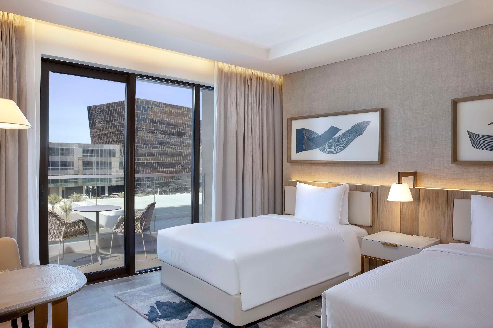 Hilton Abu Dhabi Yas Island Two Double Beds Guest Room
