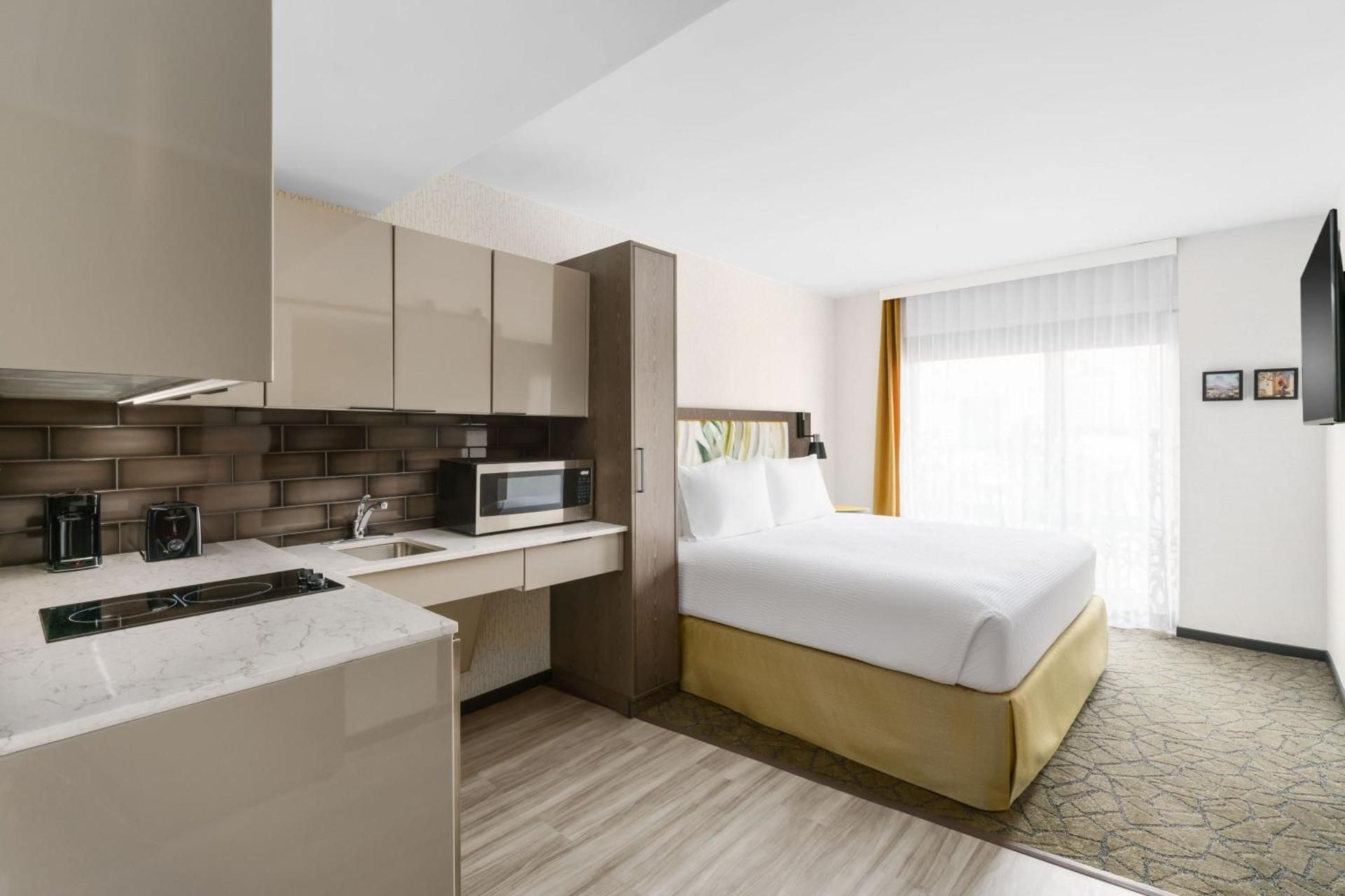 King Studio with Partial City View and Full Kitchenette - Mobility/Hearing Accessible w/Tub