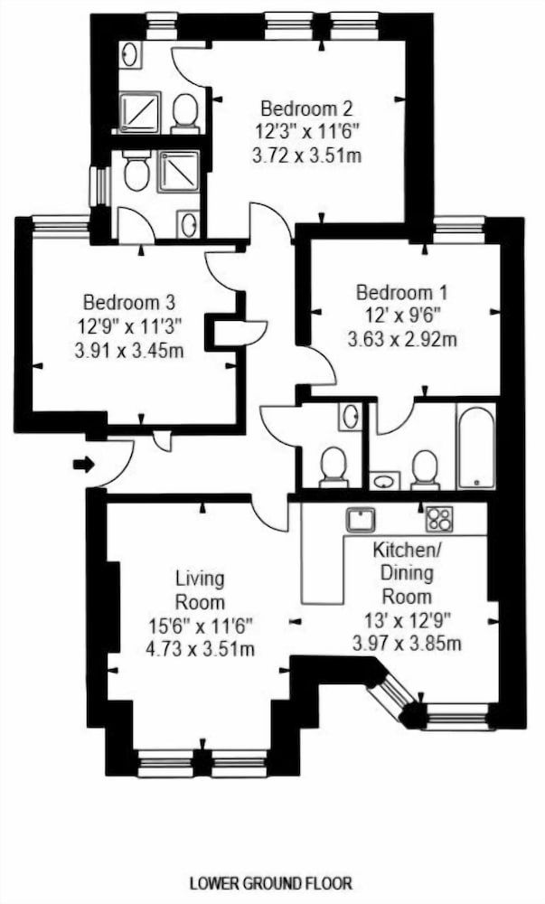 undefined Luxury Three Bedroom - Flat 121 Lower Ground Floor 10