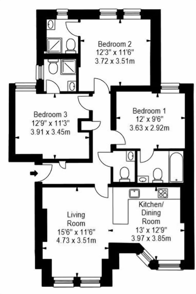 undefined Luxury Three Bedroom - Flat 121 Lower Ground Floor 9