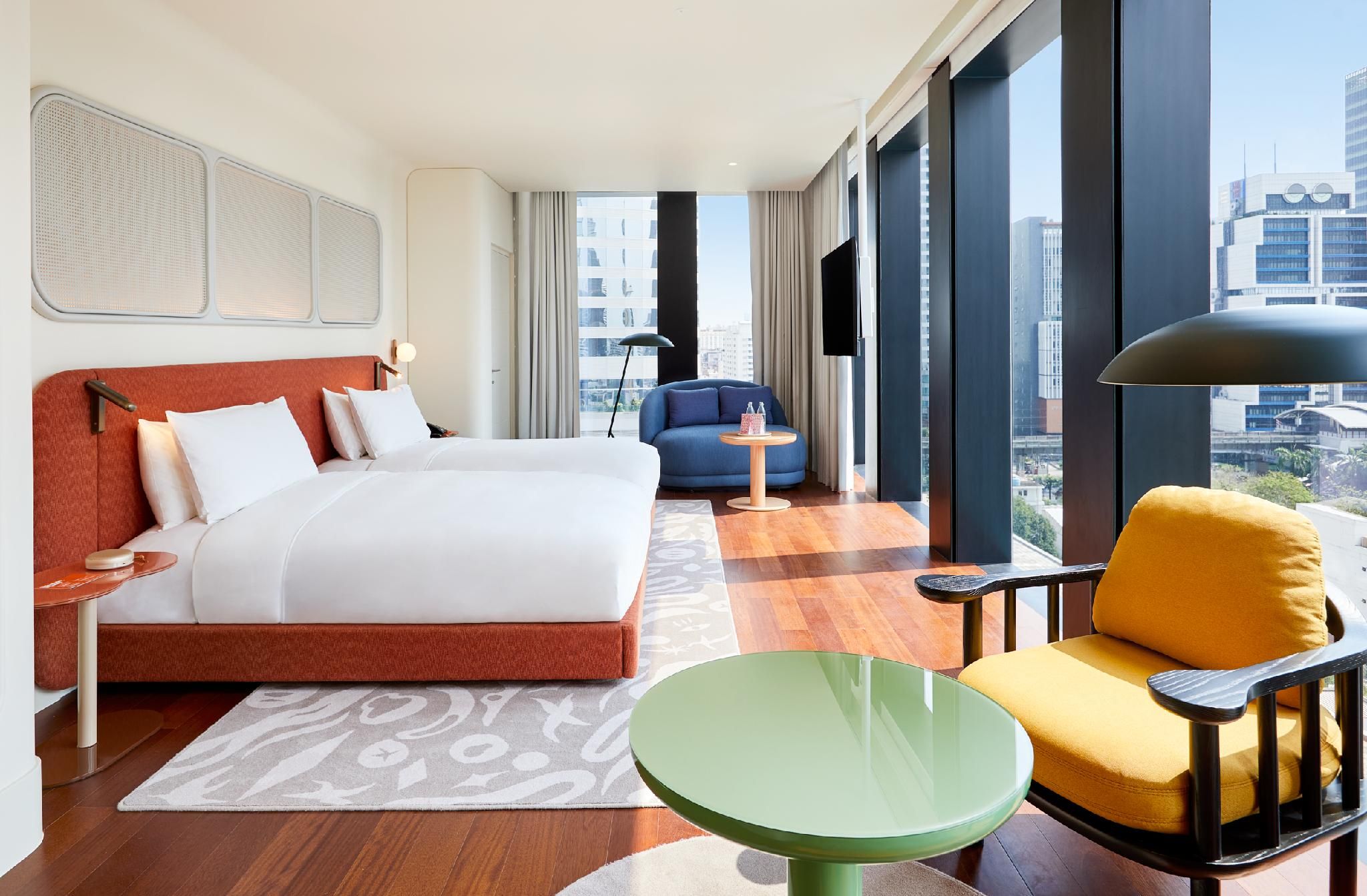 Corner Double with Two Double Beds