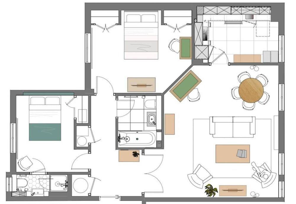 Room layout blue print