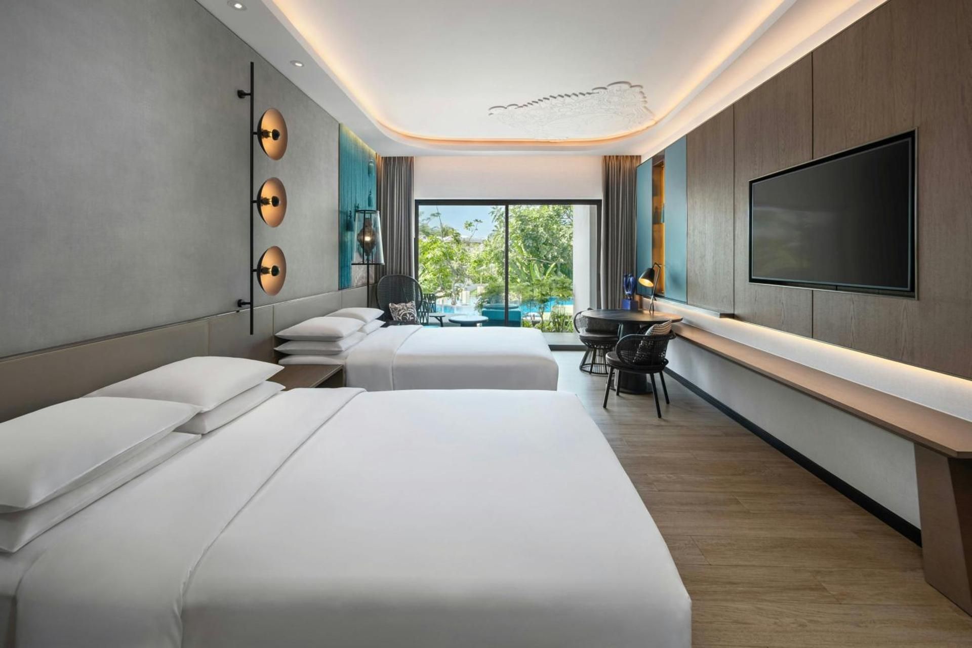 Poolside Deluxe Twin, Guest room, 2 Double, Balcony, Terrace