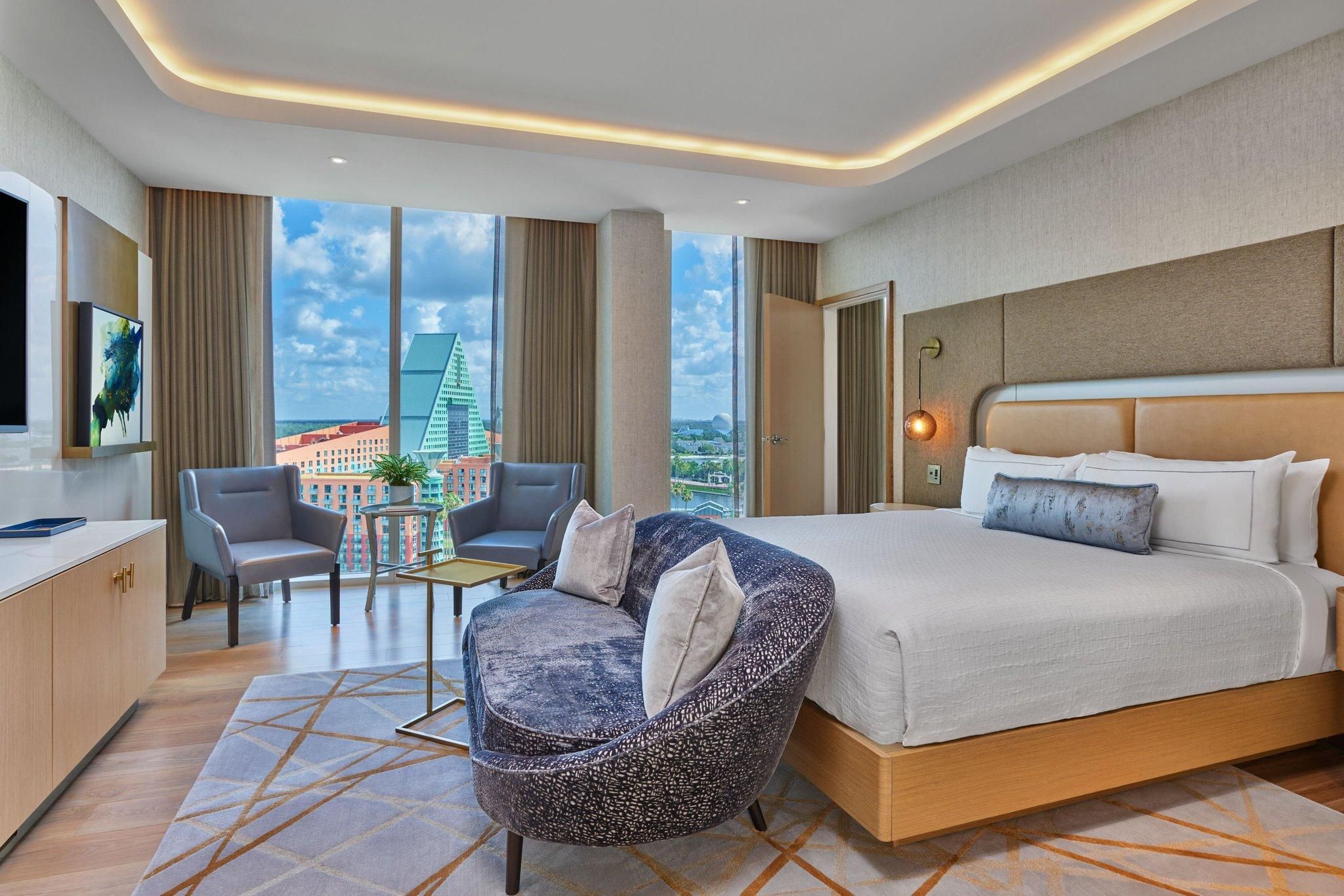 presidential, 1 bedroom suite, 1 king, epcot view, balcony