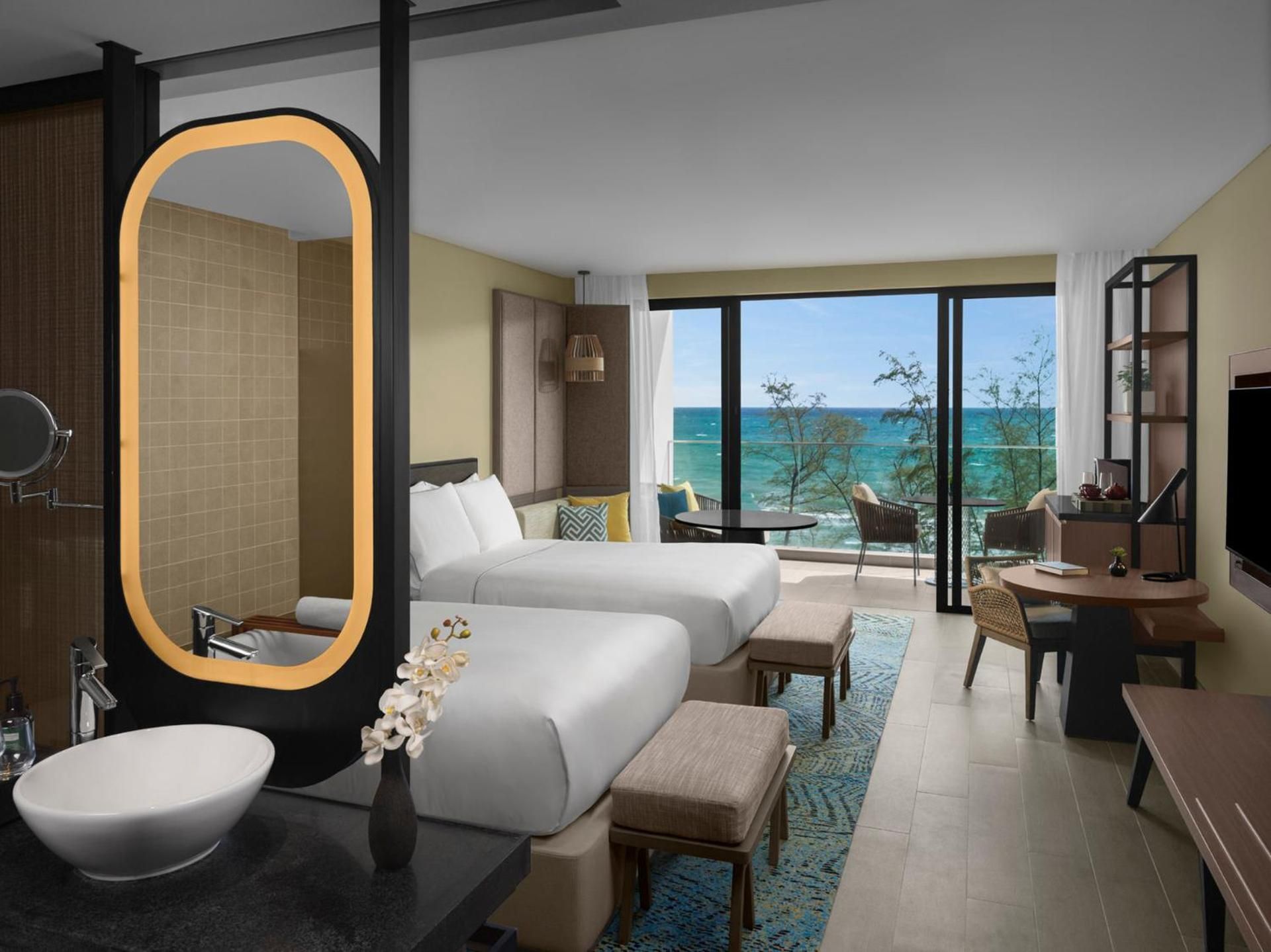 Premium Double Room with Two Double Beds and Ocean View