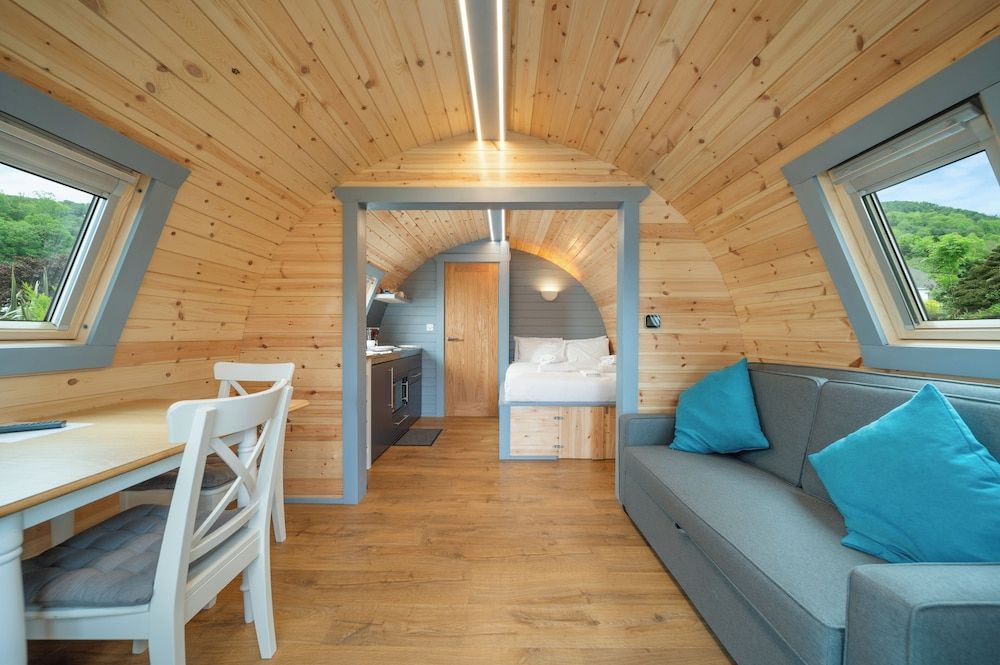 Grand Luxury Beach Pod, Double and Sofa Bed, Lake View, Patio