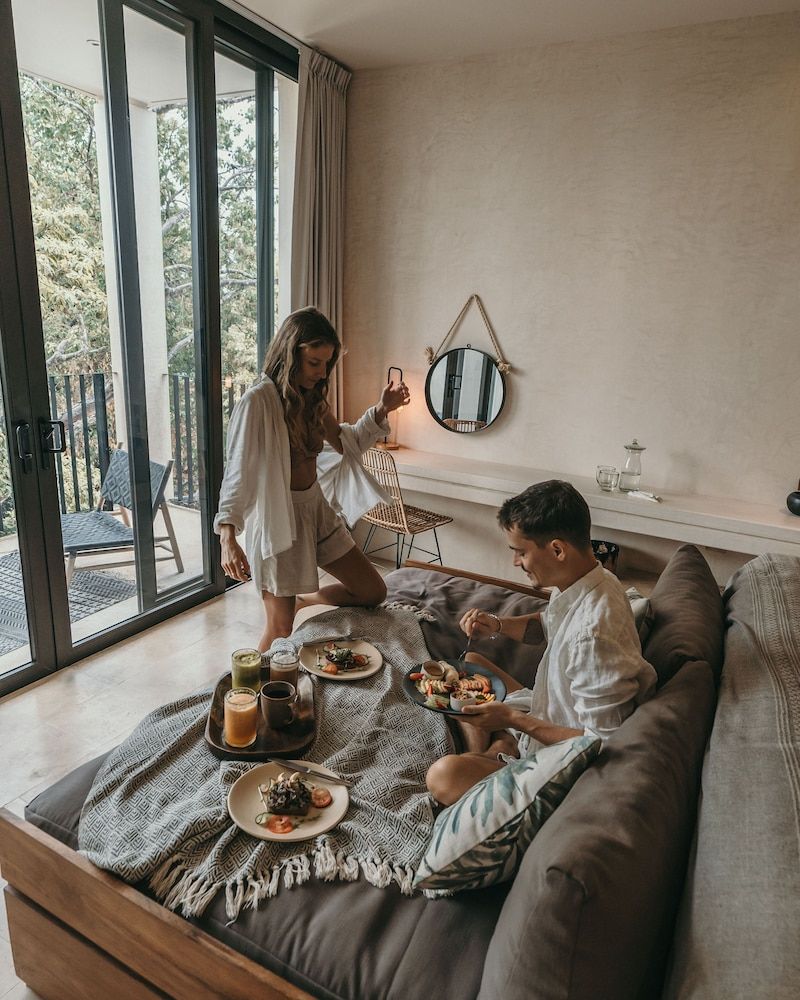 Luxury Suite with King Bed Balcony and Garden View