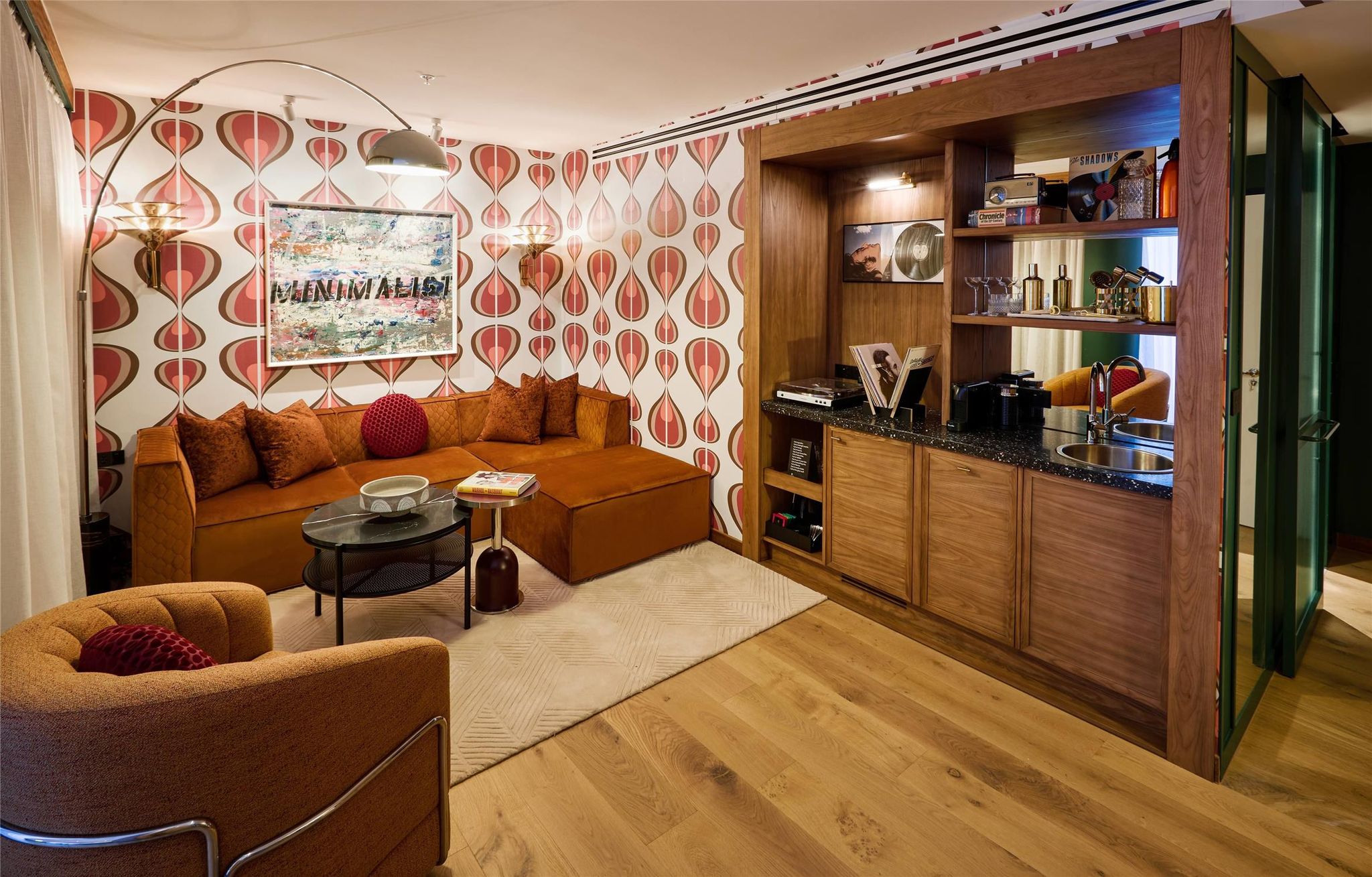 Ovolo Melbourne South Yarra, a Wyndham Hotel King bed, 44sqm,Themed suite with lounge/dining area, double vanity, walk-in rain shower