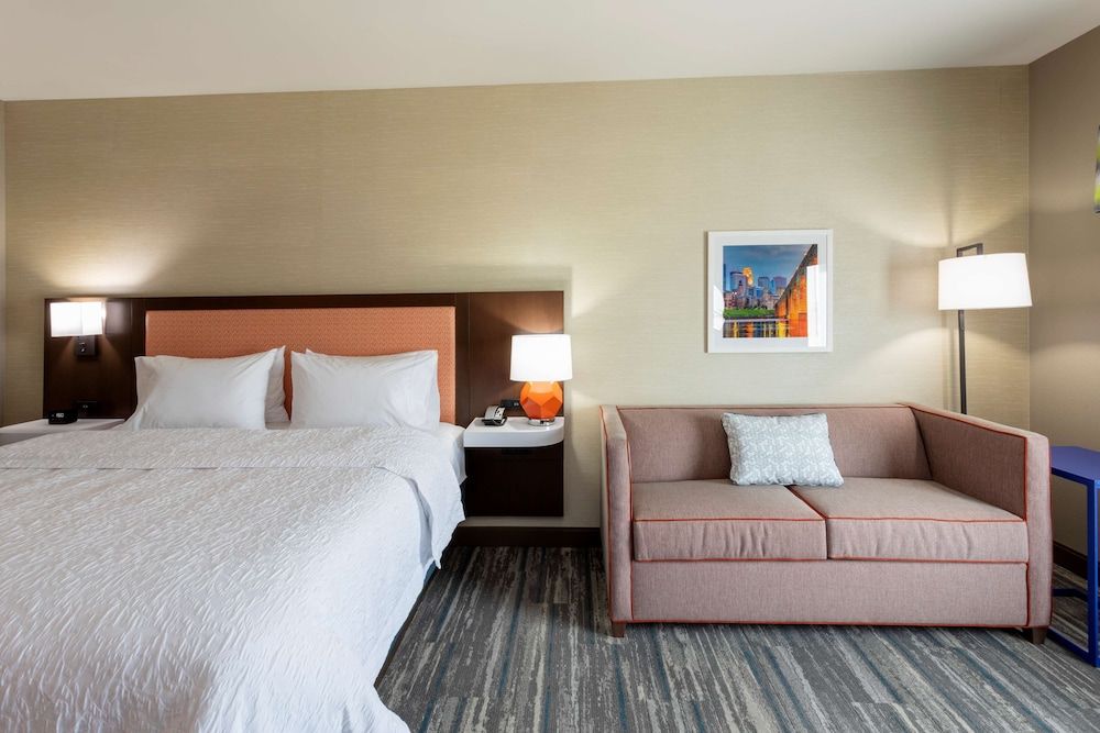 Room, 1 King Bed with Sofa bed, Refrigerator & Microwave