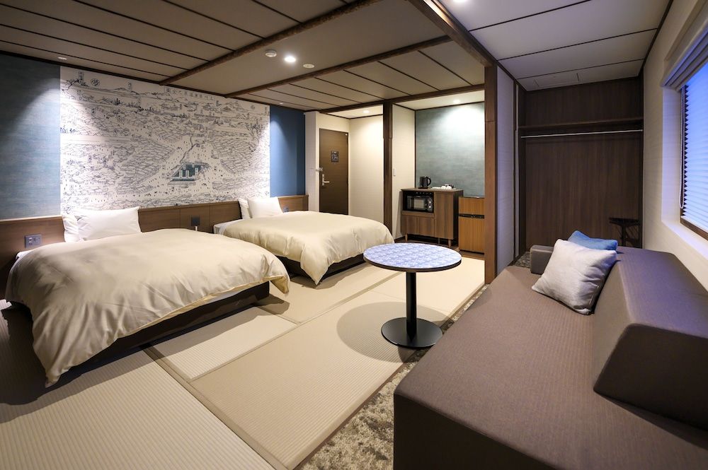 Modern Japanese-style Twin Room, with Shared Hot Spring Access