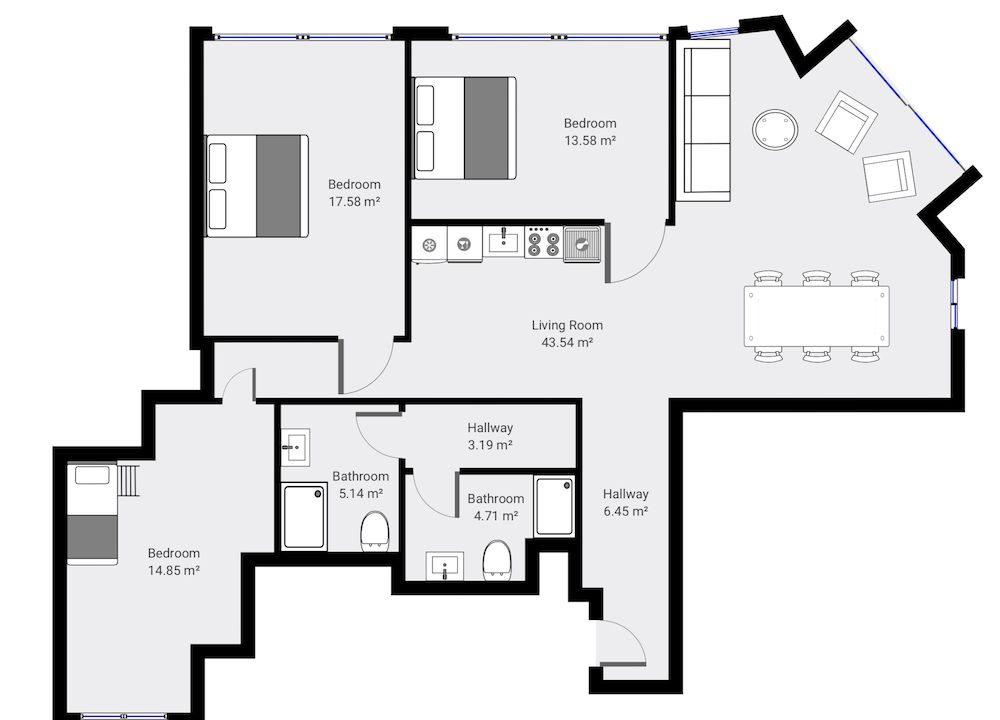 Room layout blue print