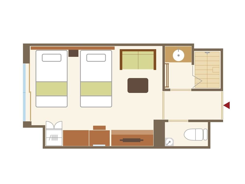 Main building, Twin Room with Shower