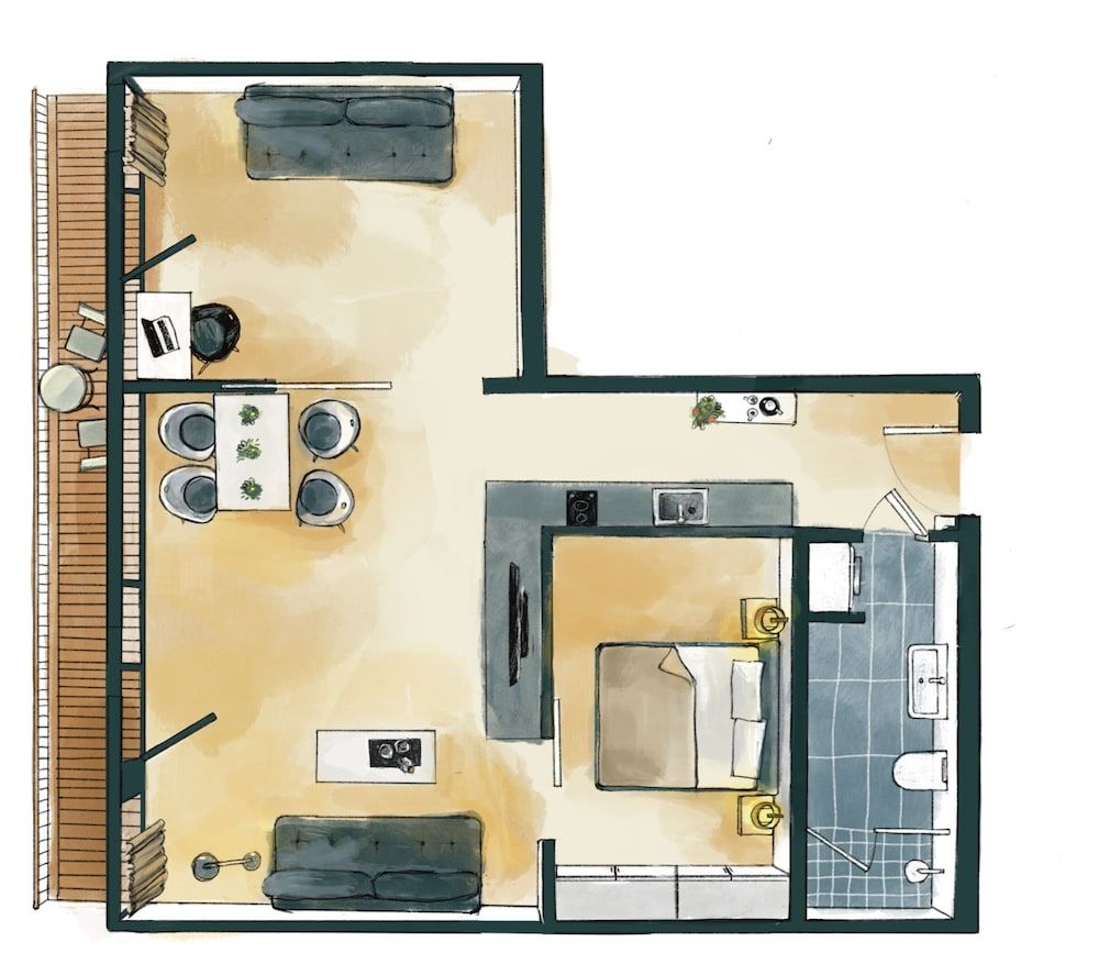 Waveboard Hotel & Boardinghouse Panoramic Apartment, Balcony, Lake View (AC) 3
