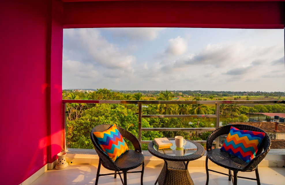 goSTOPS Goa Baga Deluxe Private A/C Room with Balcony and Ensuite Bathroom 10