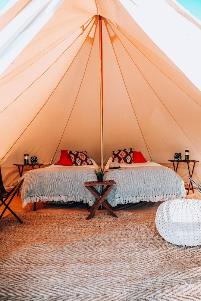 Triple Tent with Shared Bathroom