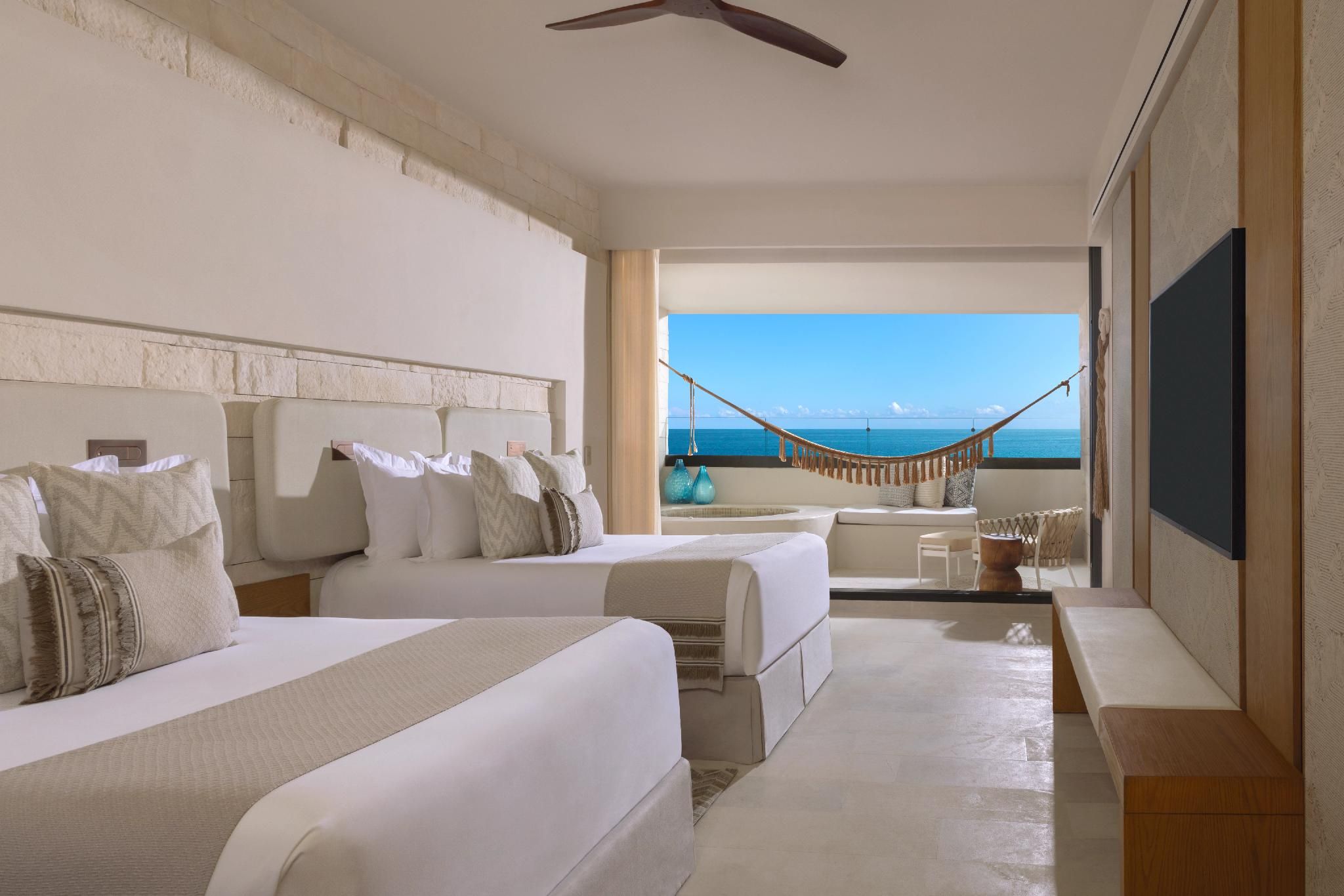 Partial Ocean View Junior Suite with Double Bed and Hot Tub