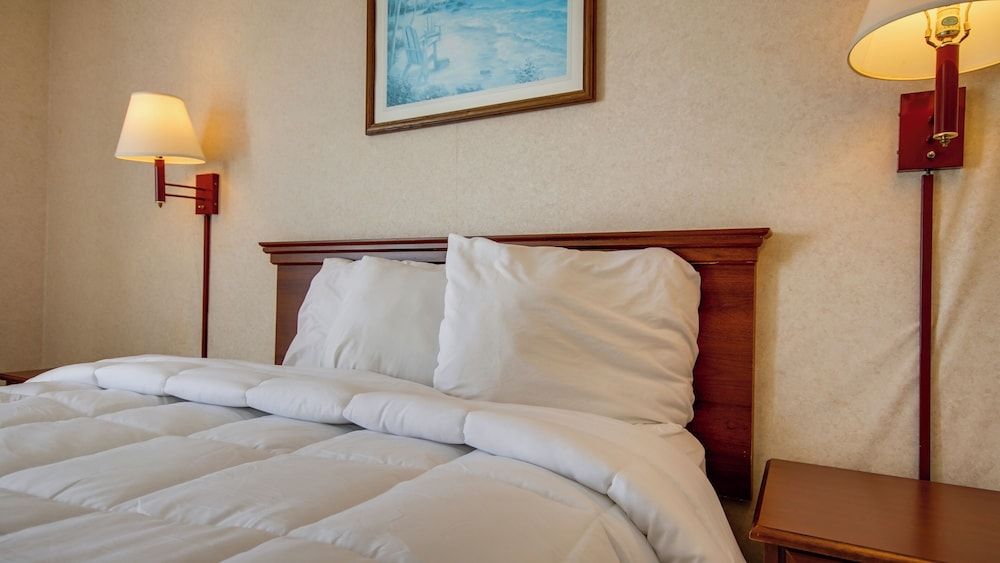 Side View Handicap Accessible 1 Queen Bed and 1 Sofa