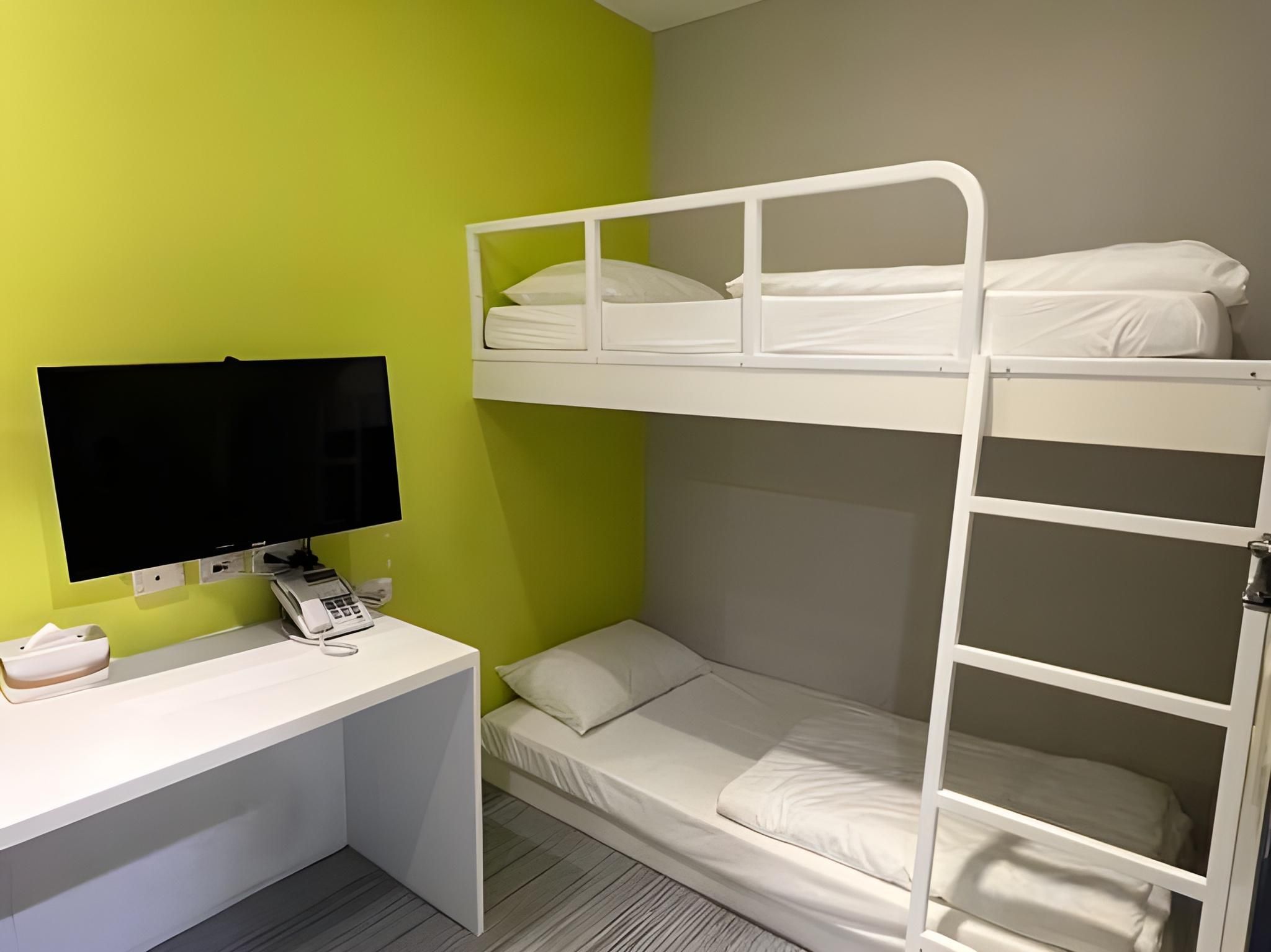 bunk bed shared bathroom