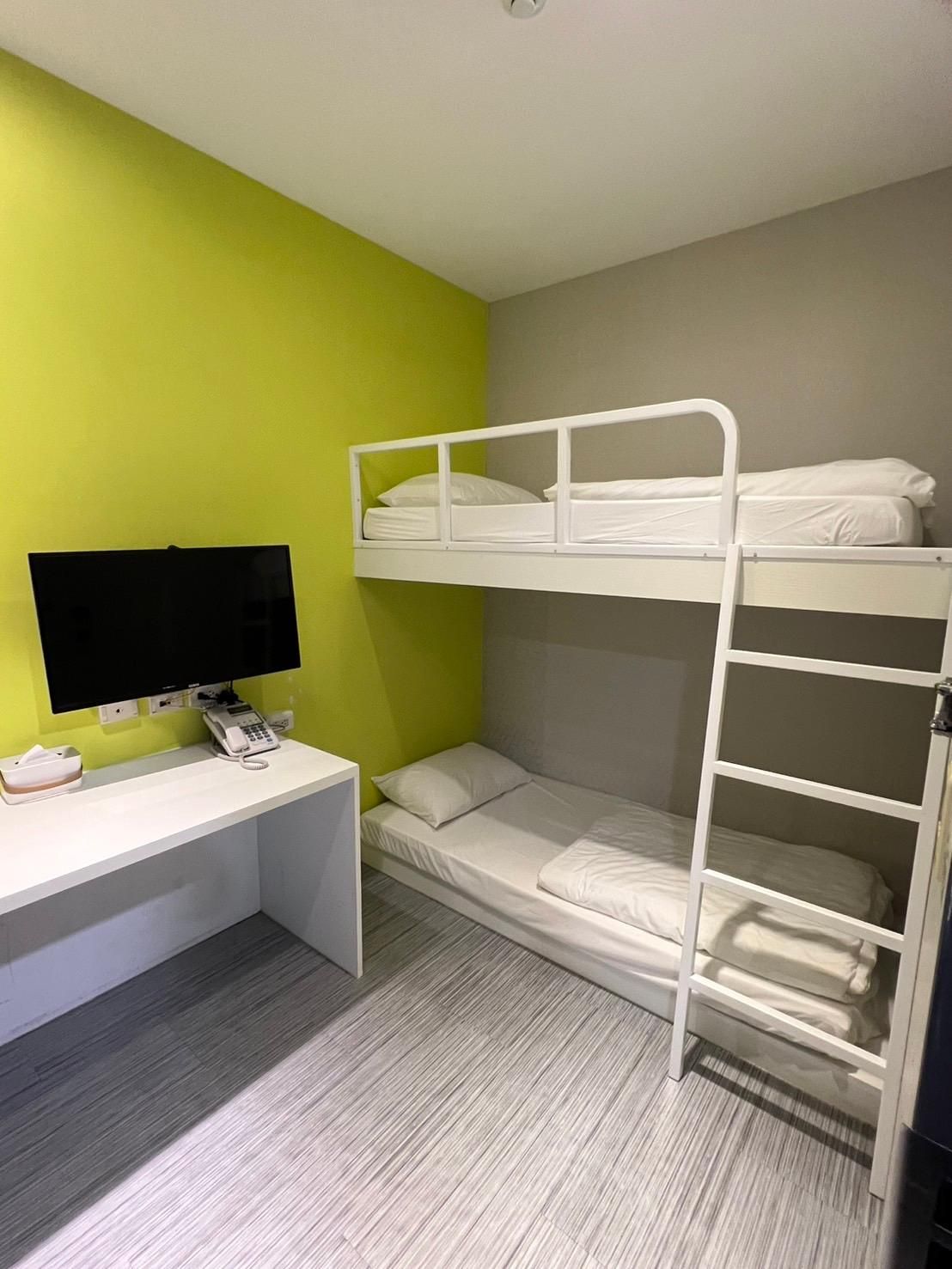 bunk bed shared bathroom