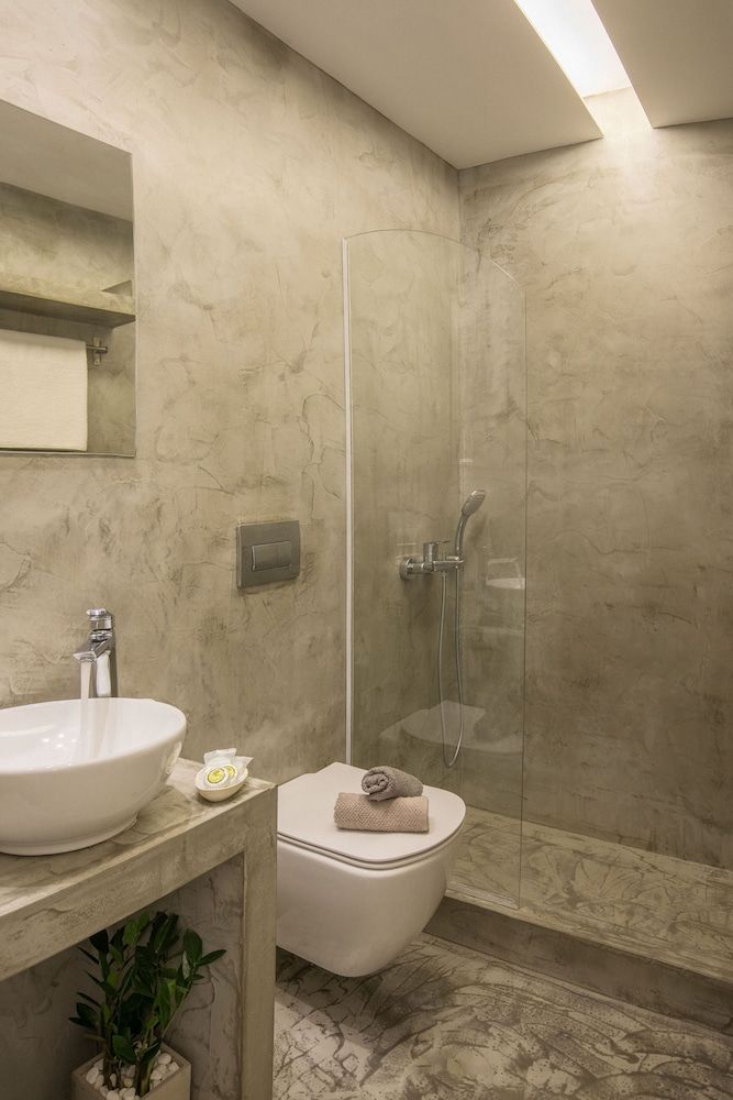 Light Blue Window Kamari Double or Twin Room 6